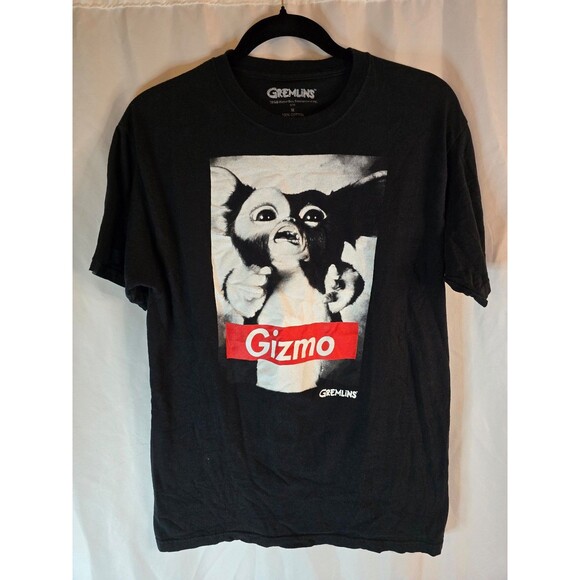 Gizmo Gremlins Warner Bros Black T-shirt Men's Medium NWOT - Picture 1 of 3